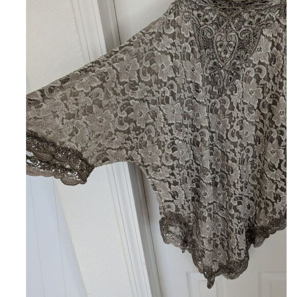 Vintage Pat Dahnke 2 Piece Lace Set - Boho Western Wedding Wear - Cognac - M - Picture 9 of 10